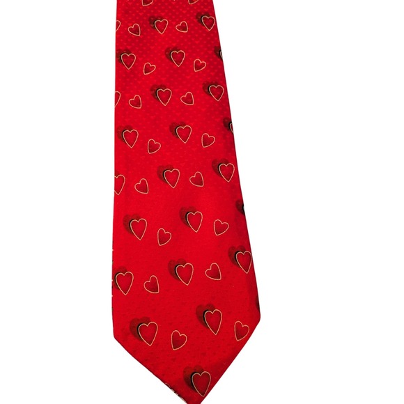 Snowman reversable Valentine's Day Ties Mens Heart Necktie Holiday Tie - Picture 2 of 3